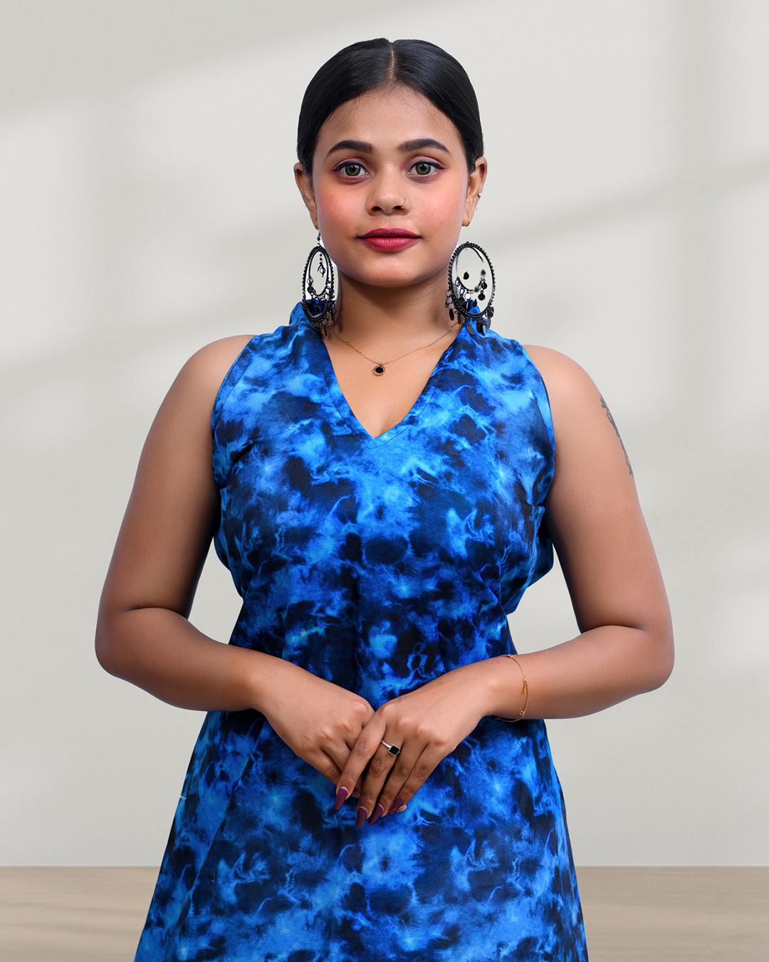 Abstract Printed A-line Ethnic Kurti