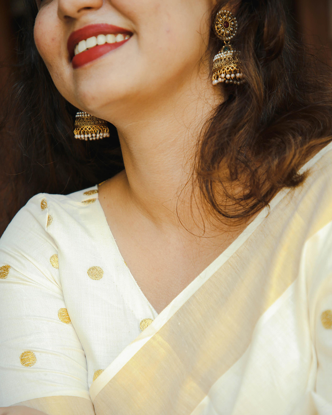 Small Polka Cotton Saree