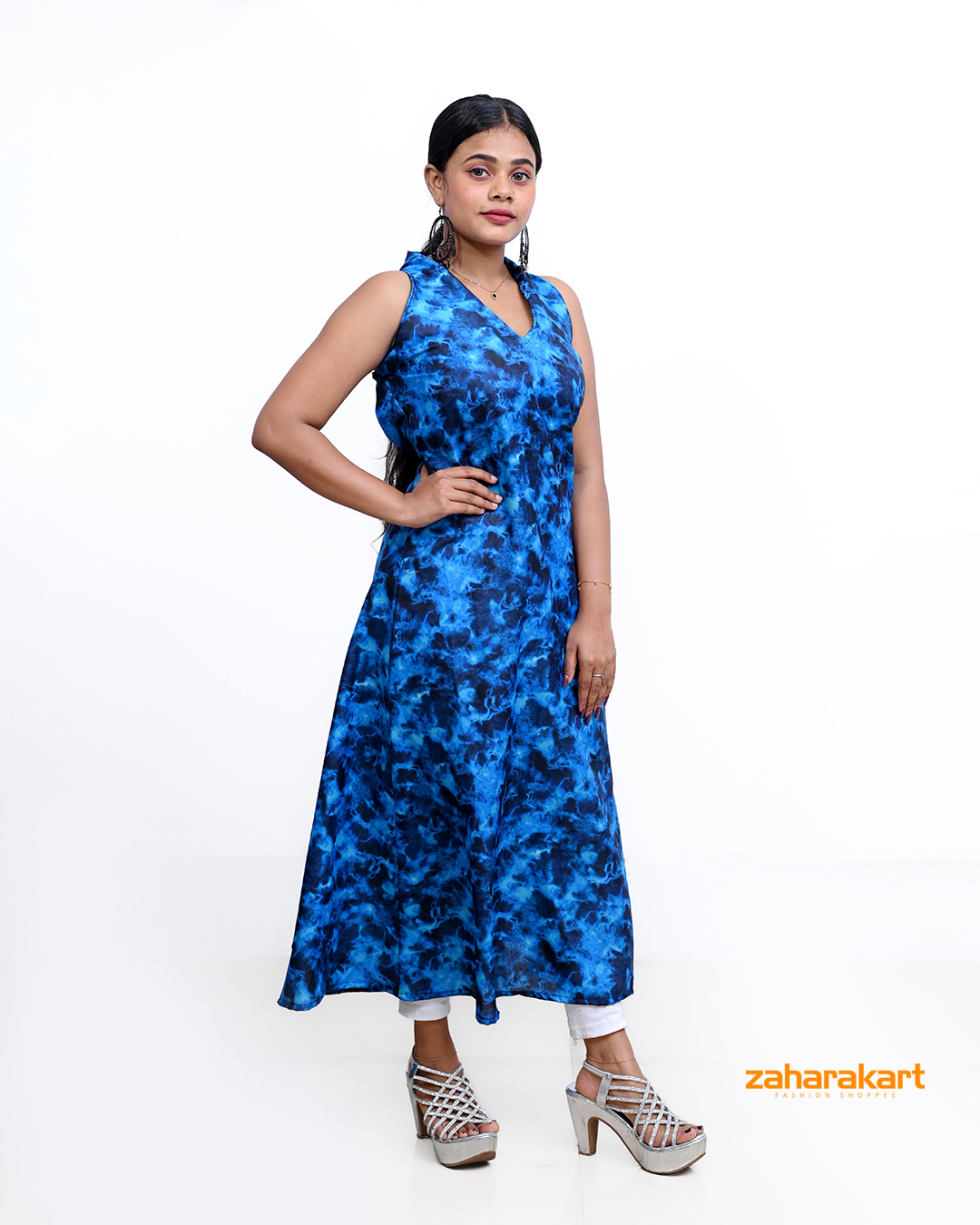 Abstract Printed A-line Ethnic Kurti
