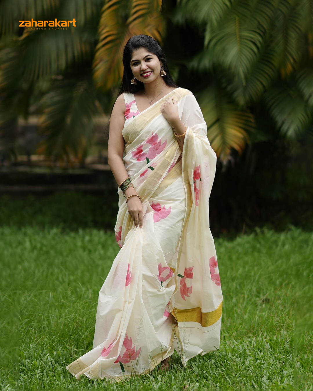 Lotus Cotton Saree