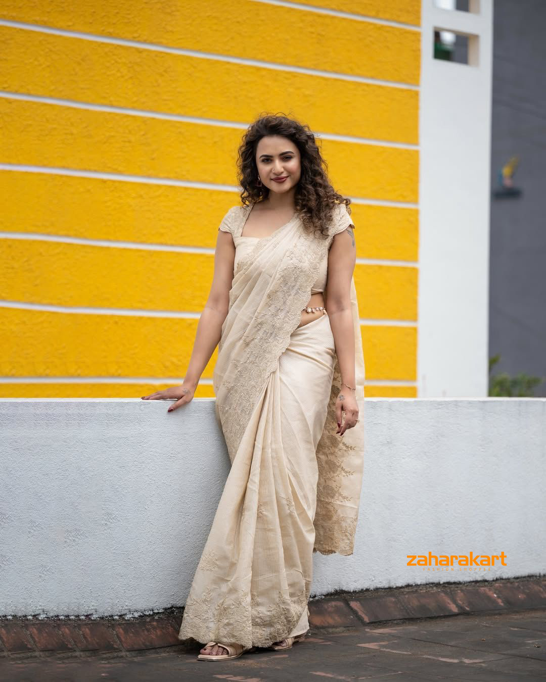 Cotton Saree “Maher” – Premium Scallop & Thread Work