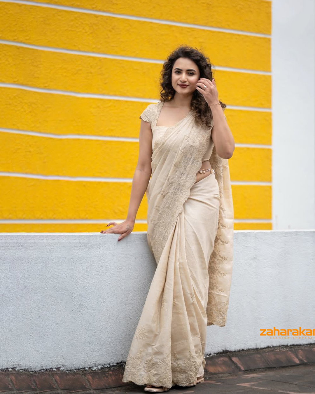 Cotton Saree “Maher” – Premium Scallop & Thread Work