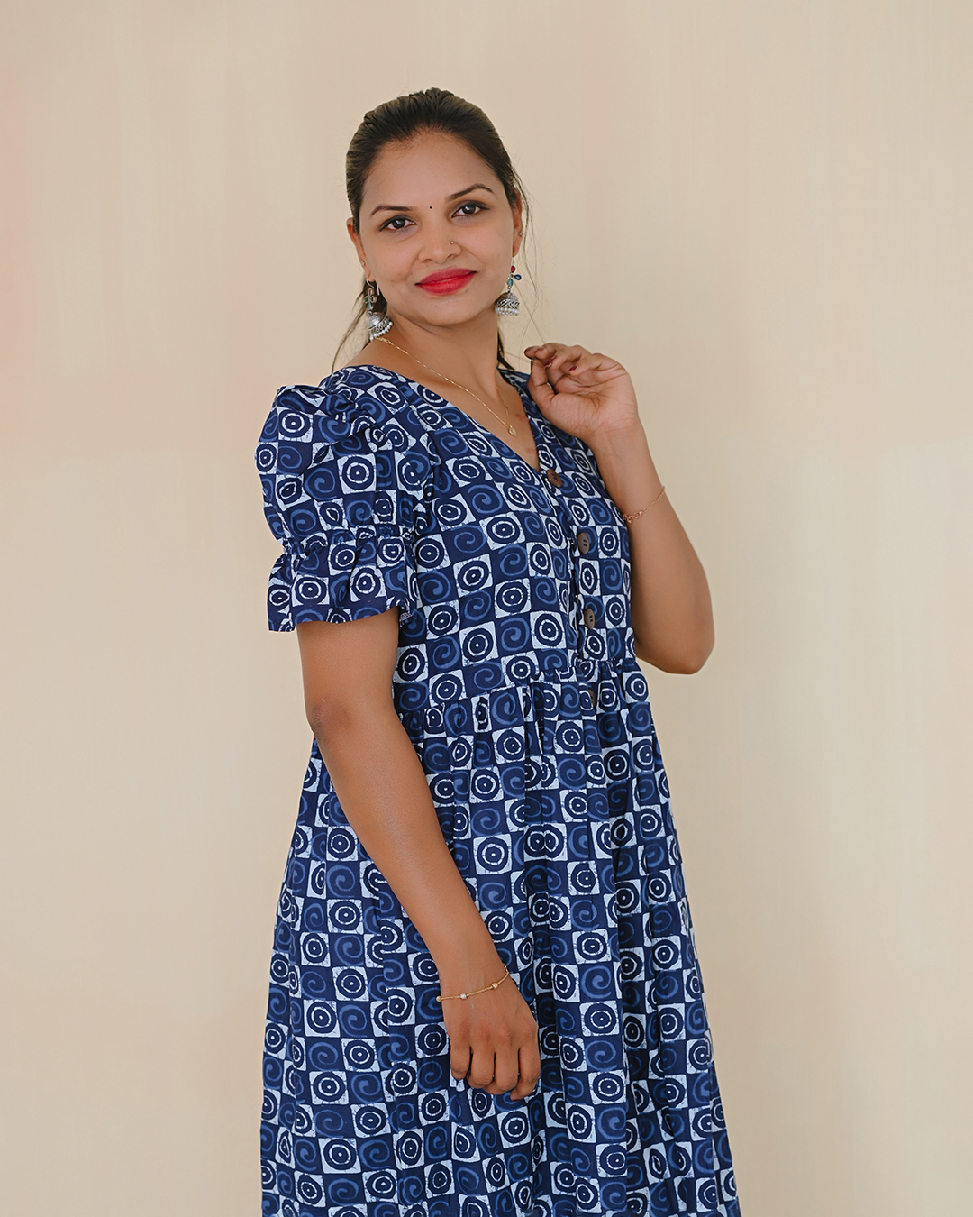 Indigo Breeze Cotton Midi