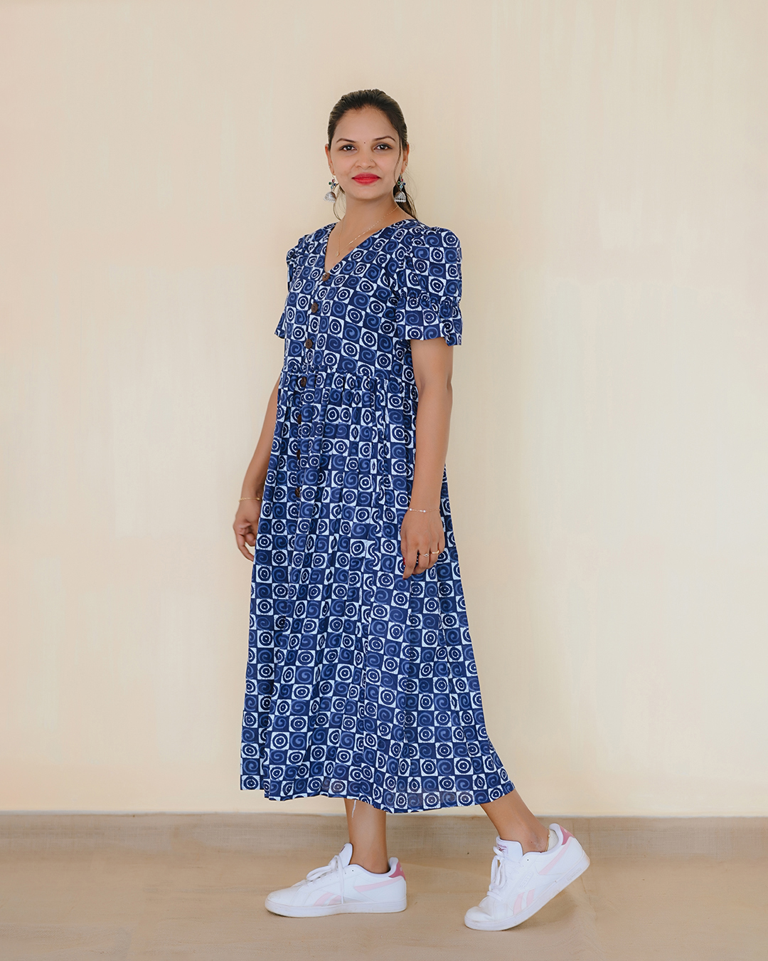 Indigo Breeze Cotton Midi