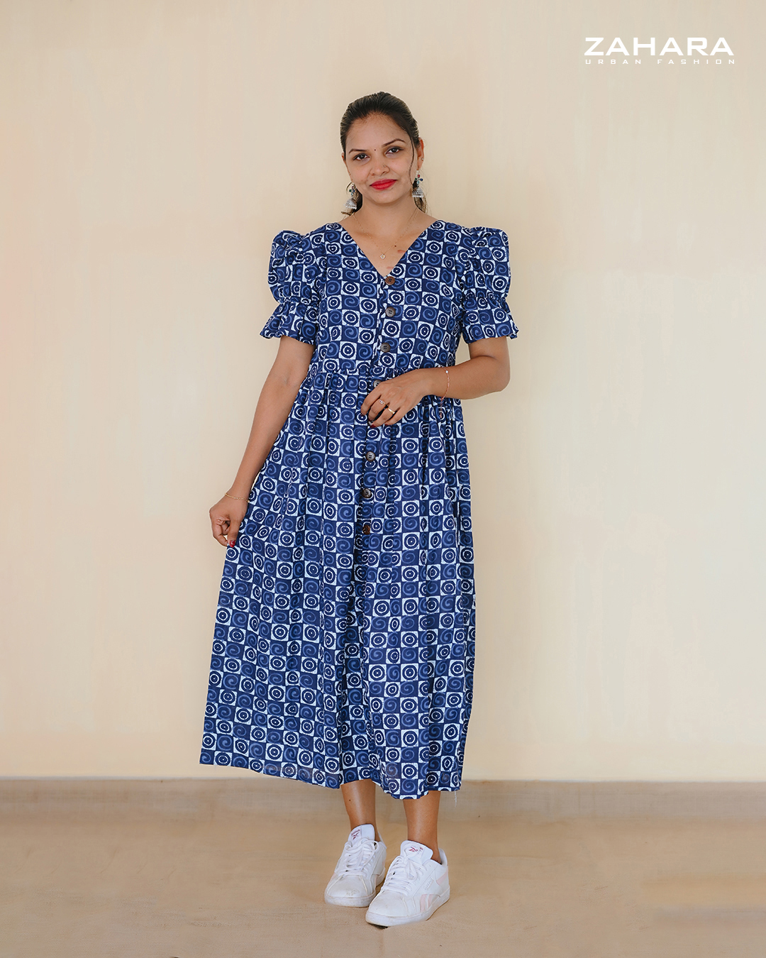 Indigo Breeze Cotton Midi