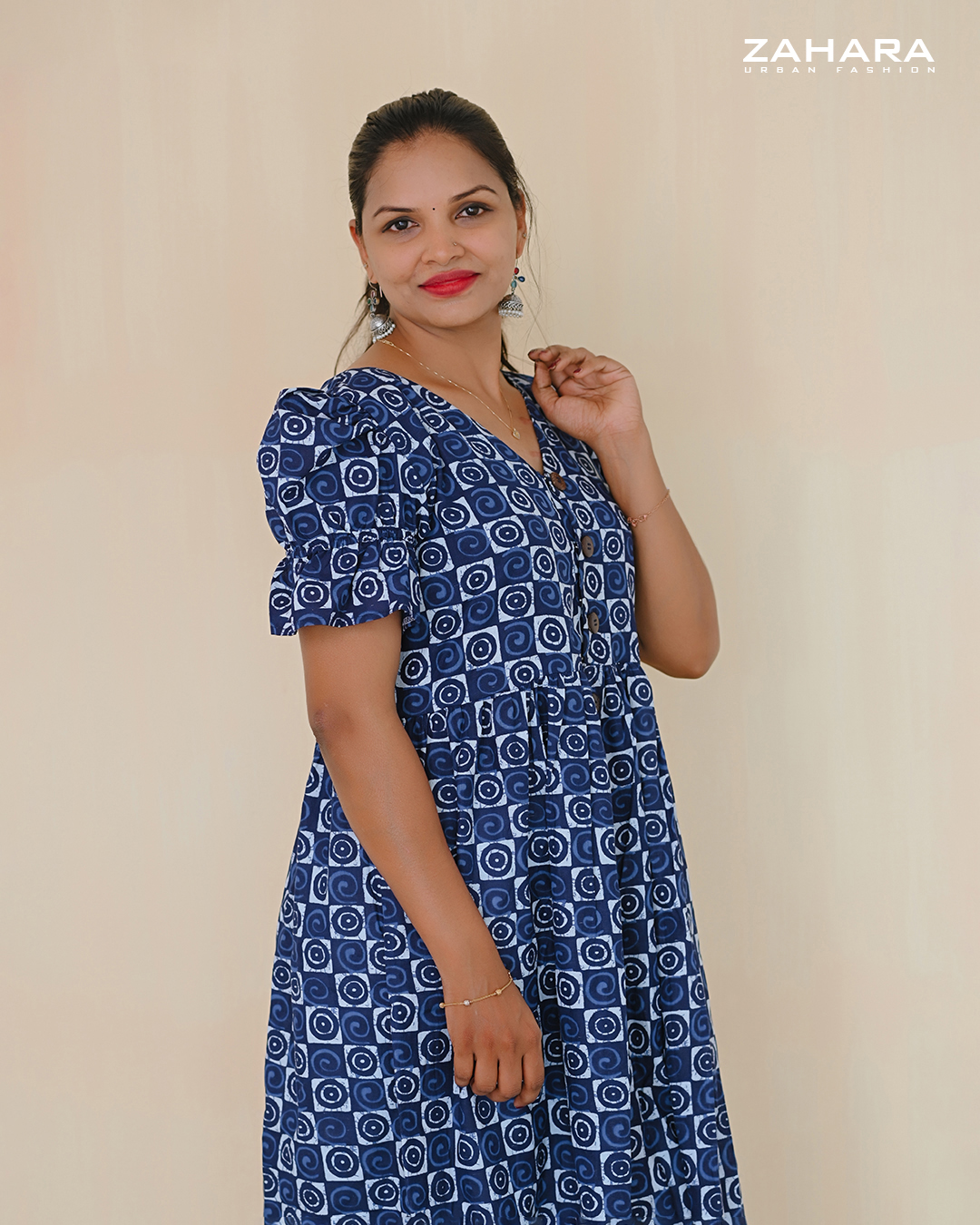 Indigo Breeze Cotton Midi