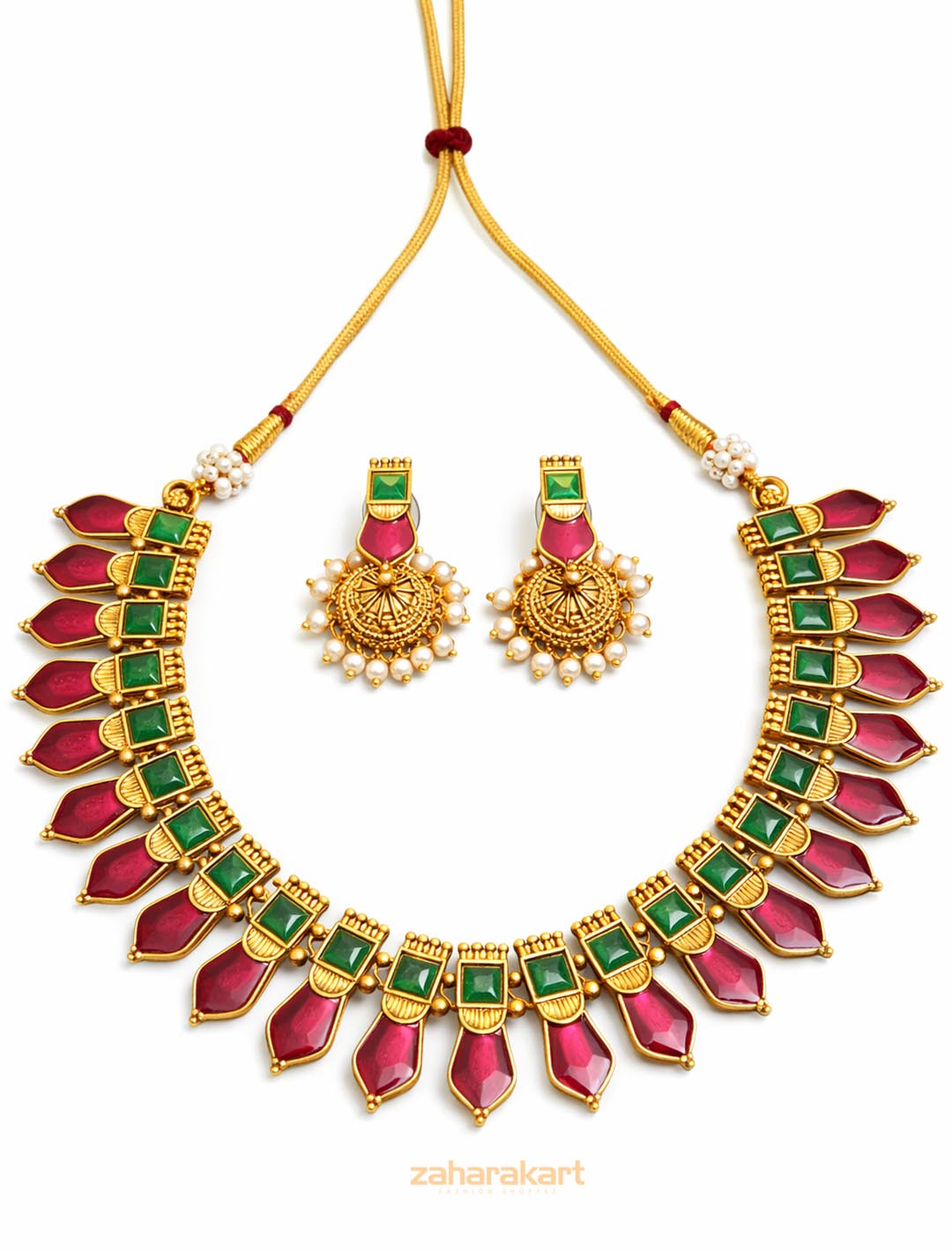 Kovai Matte Gold Necklace