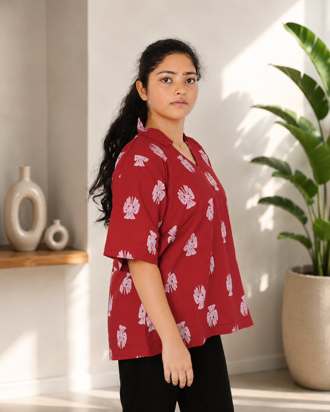 Ruby Charm Printed Top
