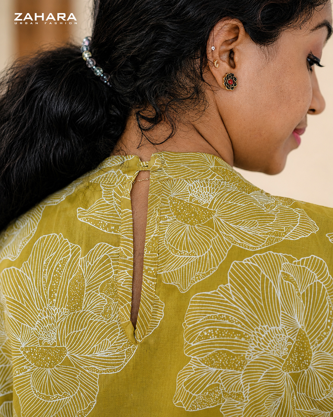 Mustard Yellow Cotton A-Line Kurti