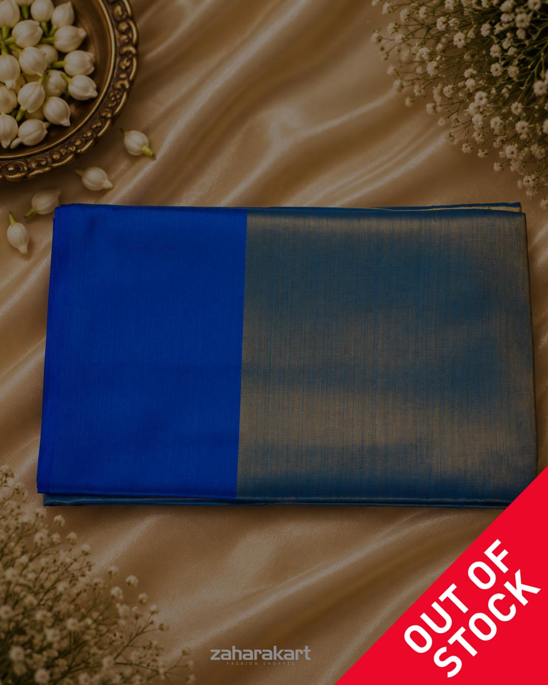 Royal Blue & Steel Blue Tissue Saree